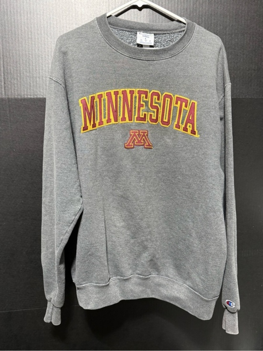 🍄Champion ECO MN Gophers Distressed Gray Crewneck Sweatshirt